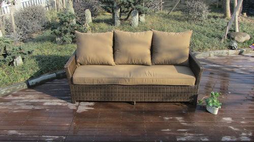 5 Seat Back Cushion Outdoor Rattan Sofa Set For Hotel Poolside