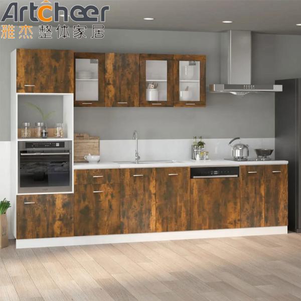 Restaurante Estilo Industrial Mobiliário de cozinha Armários com acabamento de pintura e material de compensado