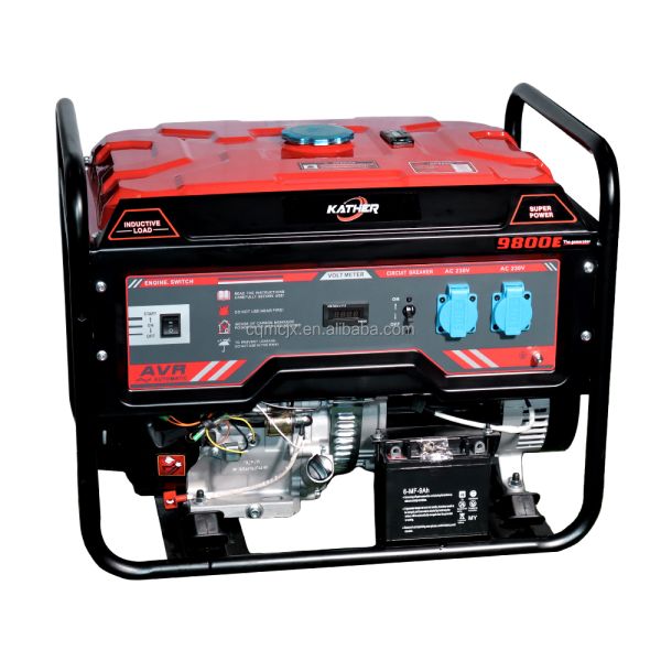 Single Phase 7.5 Kw 230v 7.5 Kva 7500 Petrol Gasoline Generator With Handle And Wheel