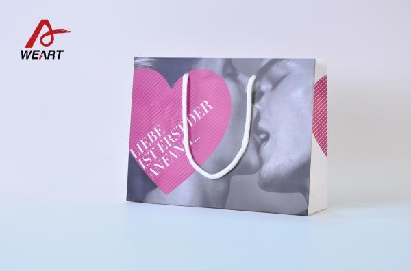 Glass Matt Medium Art Paper Bags With White PP Rope 35 X 12 X 30cm
