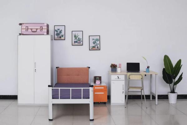 Strong Metal Bedroom L1900mm Single Iron Bed For Students