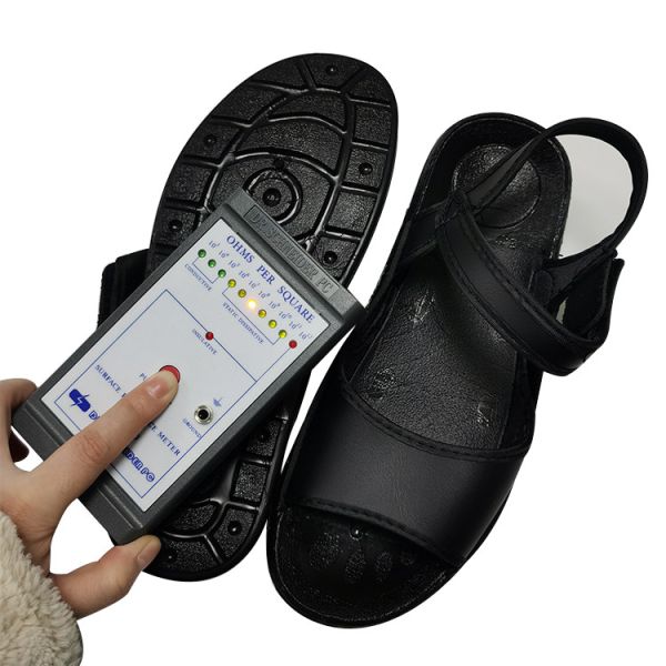 Cleanroom ESD Antistatic Black PU Leather Sandals