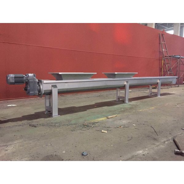 Carbon Steel Screw Belt Conveyor , 300mm Discharge Screw Conveyor