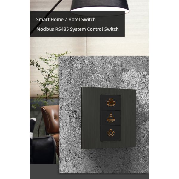 Metal Light Wall Switch Push Button RS485 Vertical Style Multi Color