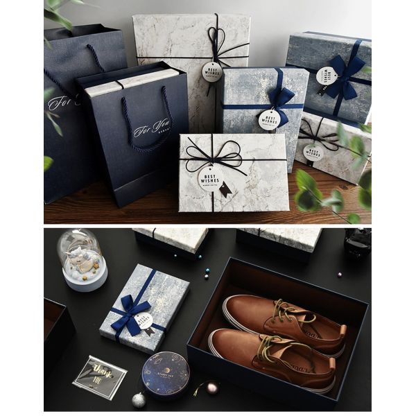 ISO9001 6 Pieces Marble Grain Rigid Paper Gift Box For Cell Phone