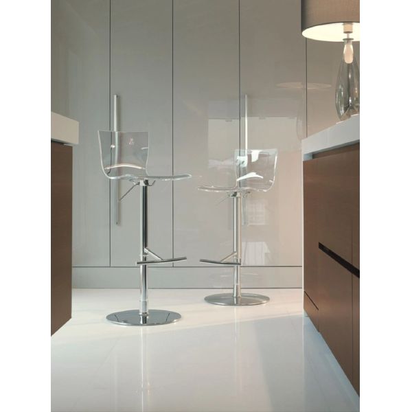 Polishing Hotel Restaurant Furniture Transparent Adjustable Bar Stools