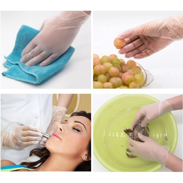 Durable Clear Non Latex Gloves / Disposable Food Preparation Gloves