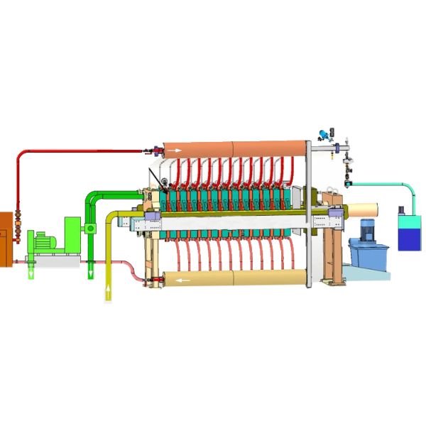 30mm Cake Chamber Press Filter Small Foot Print Filter Presses For Sludge Treatment