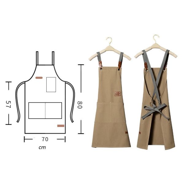 OEM/ODM Acceptable Waxed Canvas Utility Apron for Restaurant Coffee Shop Gardening