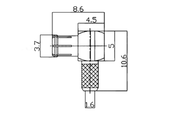 50 Ohm MCX Connector R/A MCX RF Connectors RG316/RG174 MCX-C-JW-1.5