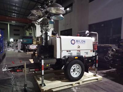 Mining 9m Vertical Hydraulic Mast LED Diesel Light Towers Trailer