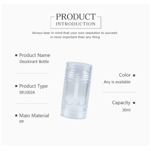 Plastic Round 30ml Empty Deodorant Containers , Plastic Cosmetic Packaging SR1002A