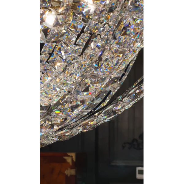 Italie K9 Chambre principale de luxe lumière cristalline Villa de vie Escalier duplex Princesse Salle d'exposition Décoration