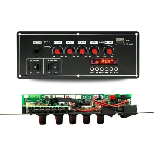 Функция звукозаписывающего устройства 2x20W 7.4V беспроводный проводный микрофон коляска громкоговоритель Звук Bt декодер Усилительная плата