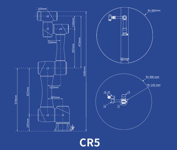 Reach 900mm For Programming Contest Cobot In Food Production Facilities