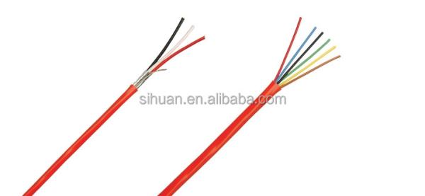 Tinned CCA 18 AWG 2/C Solid FPLR Fire Alarm Cable 1000 Ft Red Copper Conductor Shielding