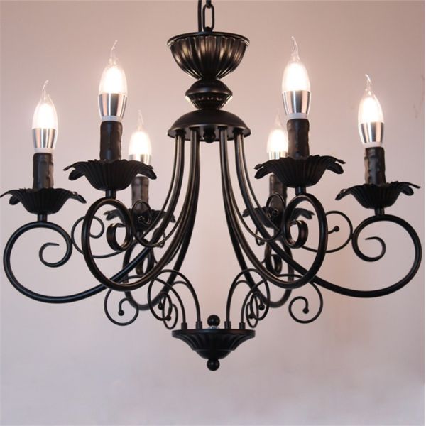 Vintage Loft Retro Chandelier Beige Black Color Vintage lustre American Candle Chandelier(WH-CI-146)