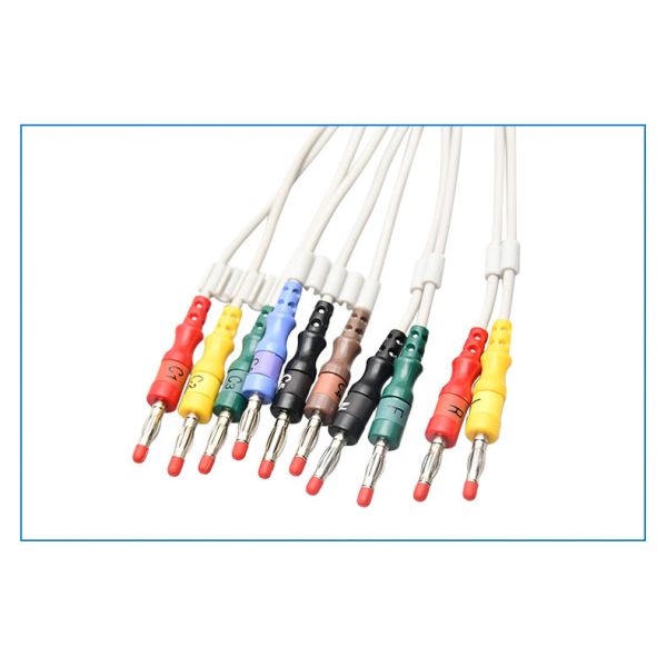 10-Lead 4.0 Banana Plug ECG Lead Wires Medical Consumables Compatible with TC30 TC50 TC70 Machines