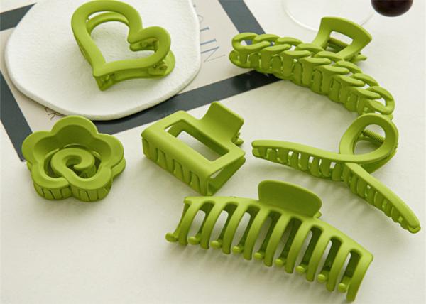 Summer mint green flower heart resin grasping hair clipper accessories cross hollow hair clip hair long shark clip