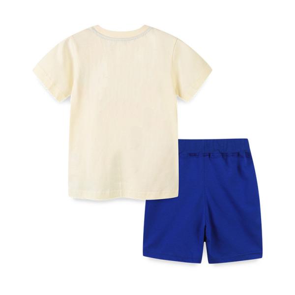 In stock Baby Kids clothing short set 100% cotton fashion top and short kids boy clothes set for summer