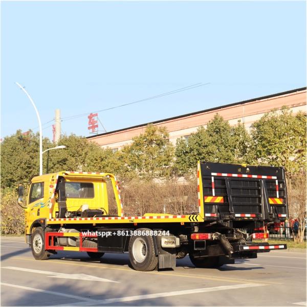 FAW 4*2 10 Tons Large Plate   One Tow Two Wrecker   Popular Road Rescue Trailer  Rollback