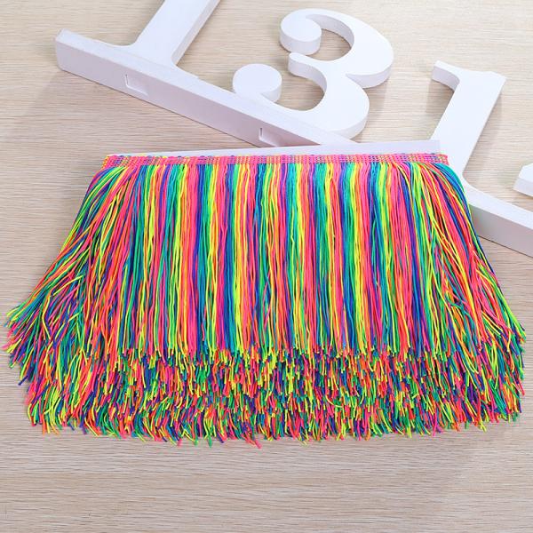 Colorful custom design OEM rayon fringes trimming for garment clothes decoration