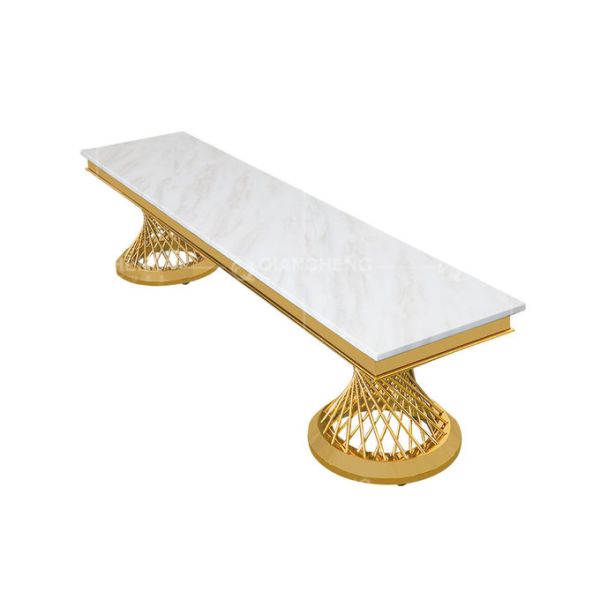 Таблица ТВ металла 60kg роскошная для рамки золота комнаты прожития белой верхней