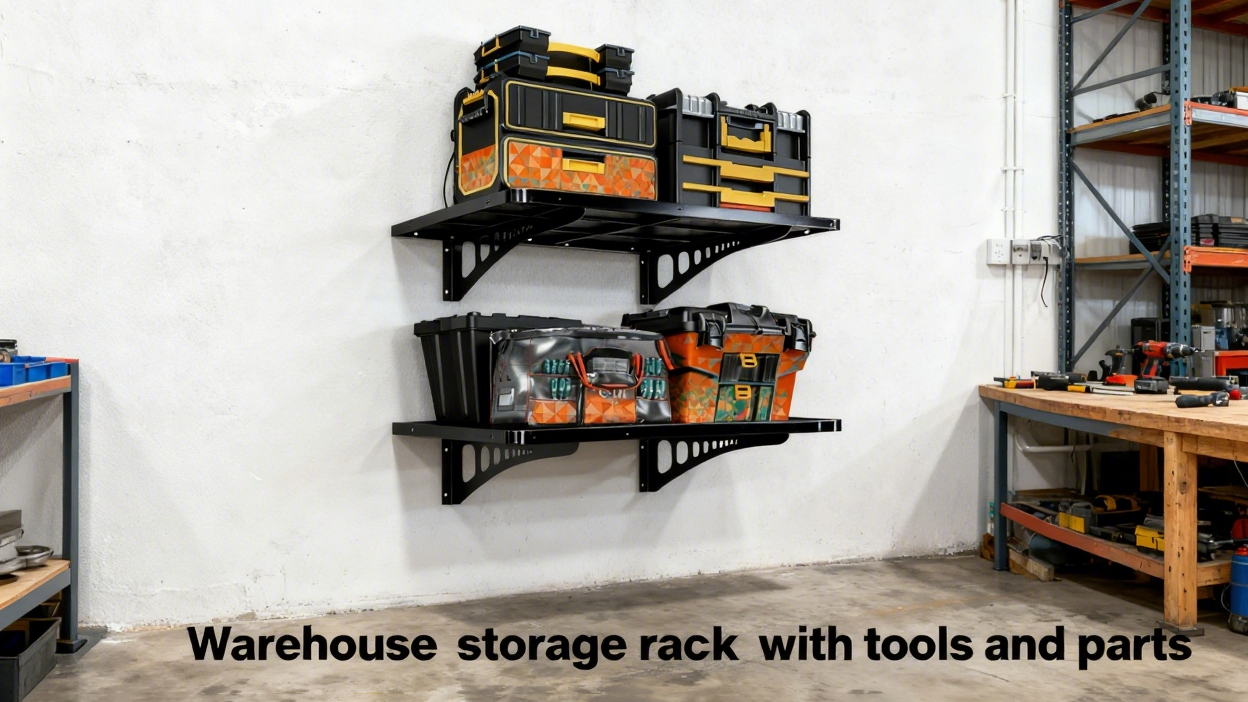 2 Pack Heavy Duty Garage Wall Shelves 500LBS Capacity 47x18in One-Piece Stamped Reinforced Steel Bracket Rack