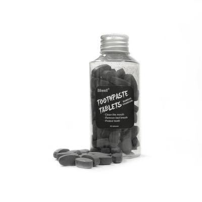 Tabuletas Chewable do carvão vegetal dos bocados do dentífrico da hortelã fresca para clarear dos dentes