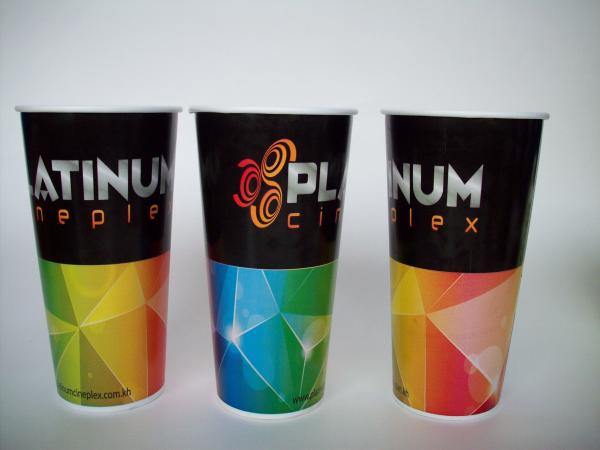 16oz Eco- friendly disposable double PE cold beverages drinking paper cups