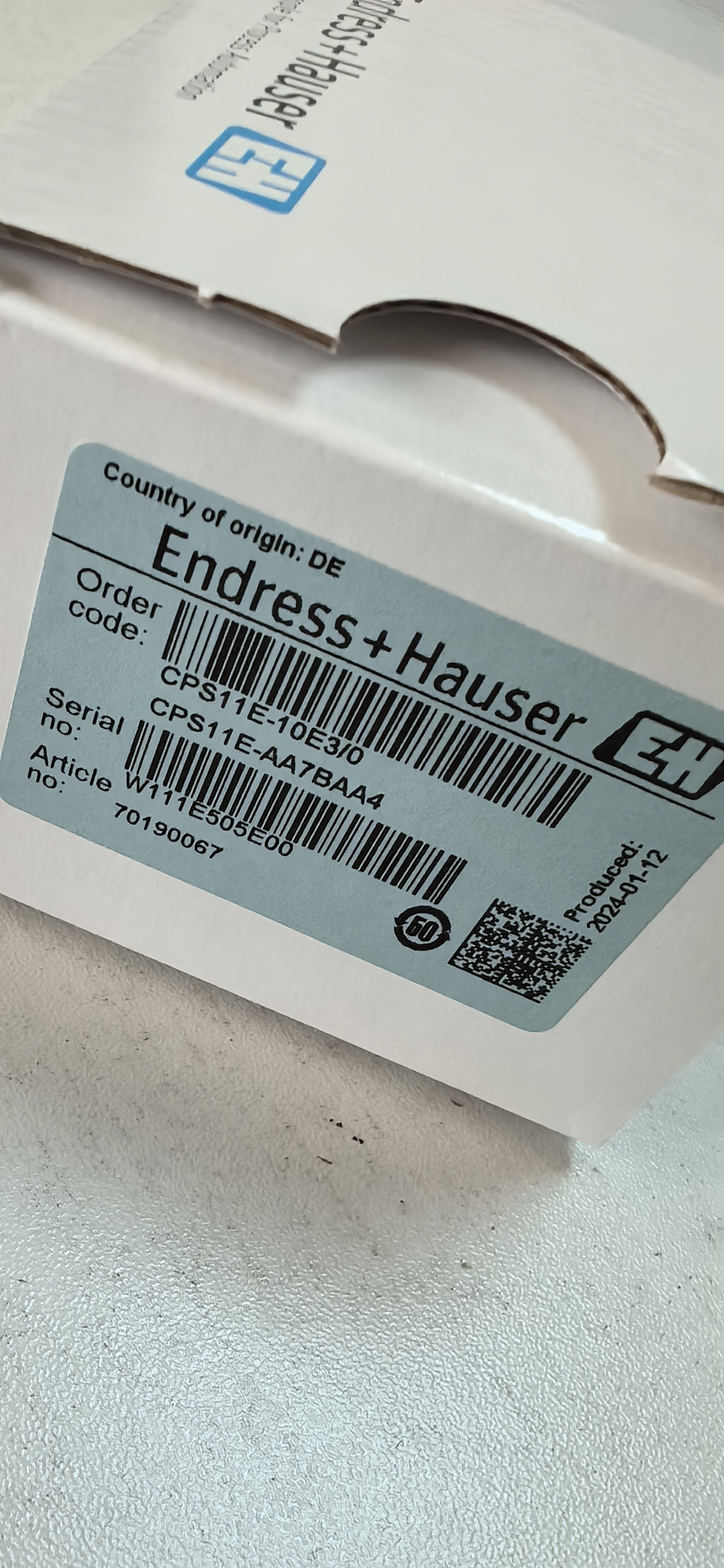 Endress Hauser CPS11E Цифровой датчик pH PTFE Кольцевое соединение для температурного диапазона 0-135°C