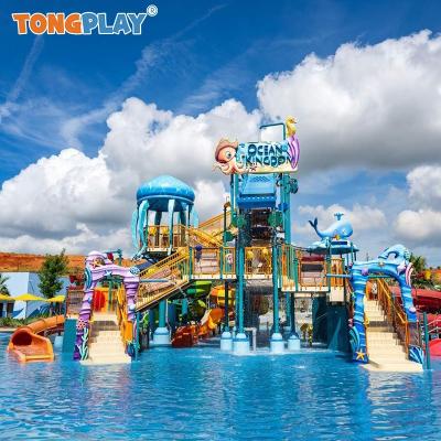 Entertainment Fiberglass Playground Slide Splash Water Playground OEM