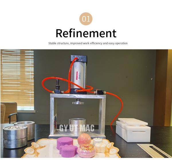 Máquina de prensagem de bolas de sal para banho com pressão pneumática