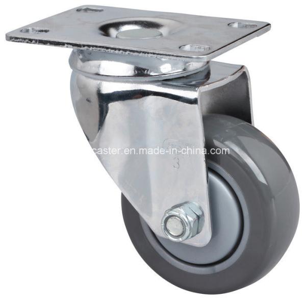 Edl Chrome 4 130kg Rigid PU Caster Wheel with Ball Bearing 5704-77 Smooth Movement