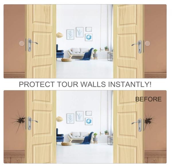 12PCS 1.57 Clear Rubber Door Handle Bumper Guard With Self Adhesive Sticker