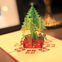 Produit en bois Joyeux Noël 3D Cartes de voeux pop-up Cartes en bois