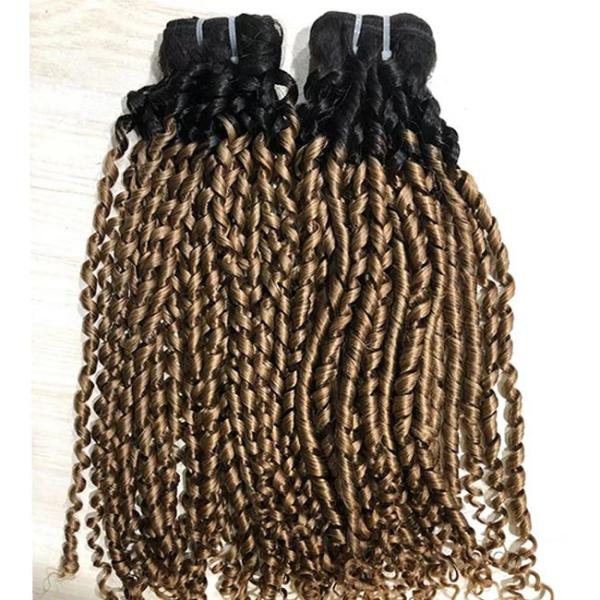 Destaque Double Weft Pixie Curls Human Hair Bundles Extensões 10 Inches-26 Inches