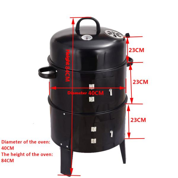Grill de carvão portátil para cozinhar ao ar livre com indicador de calor e combustível de carvão