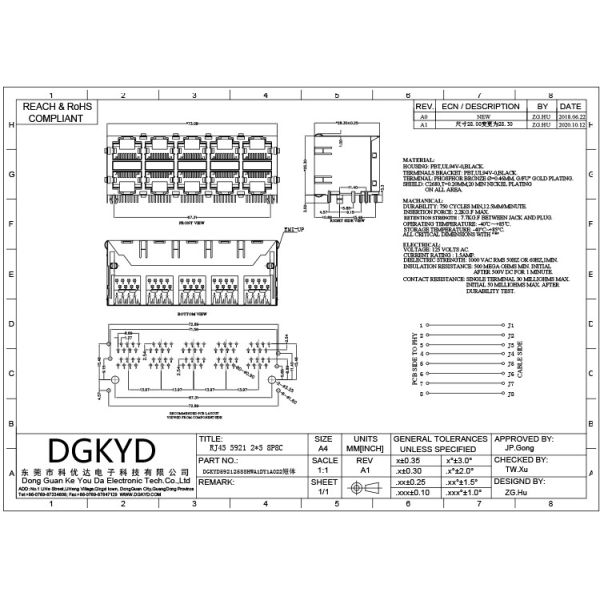 Порт 8P8C модульный Джек DGKYD59212588HWA1DY1A022 2X5 отсутствие лампы с портом части весны Multi