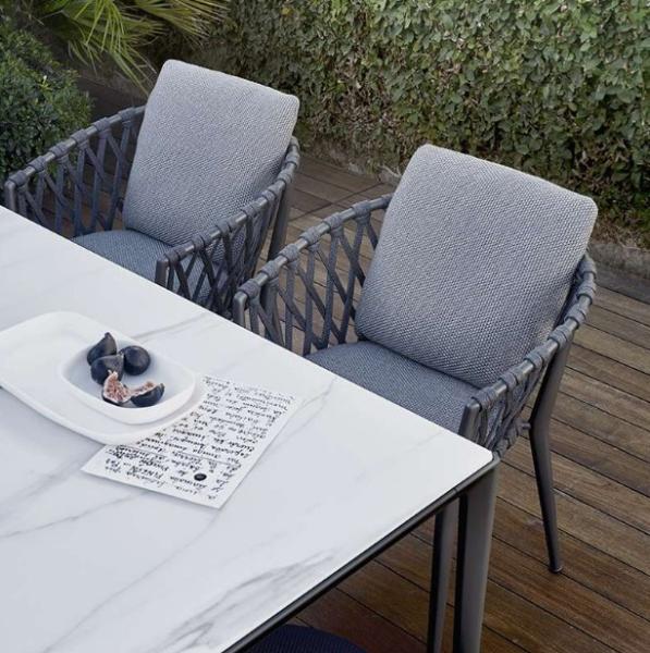 New design Hotel Aluminium Textilene chairs and table Outdoor Garden Backyard PE Rattan chair