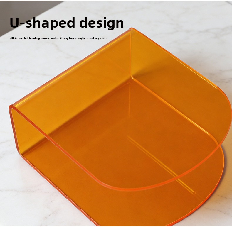 High Transparency Tissue Box High-End Creative U-Shaped Square Towel Napkin Storage Rack for Restaurant Coffee Shop