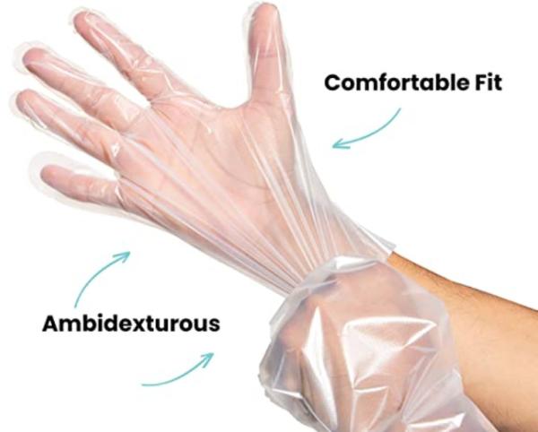 Practical high quality transparent disposable hdpe vinyl pe glove thickened disposable clear plastic gloves