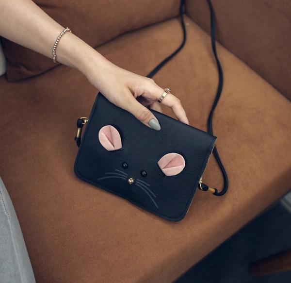 Female, vertical section 2016 new envelope bag phone purse cute mouse