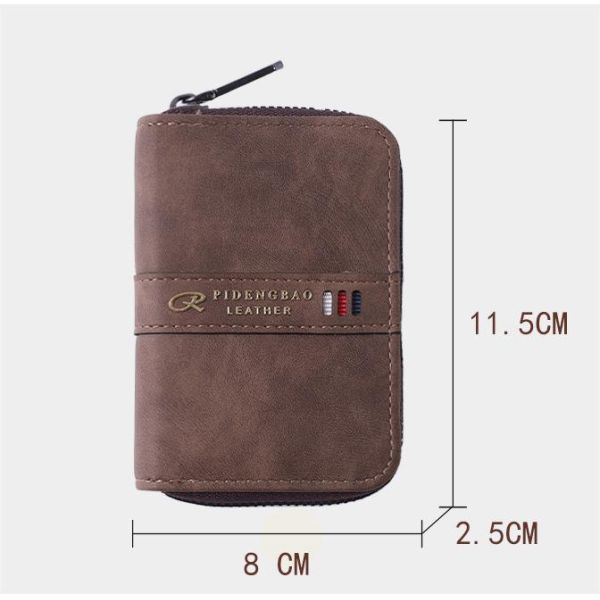 Leather Men's Wallet with Coin Purses Money Card Holders and Key Chains Designer