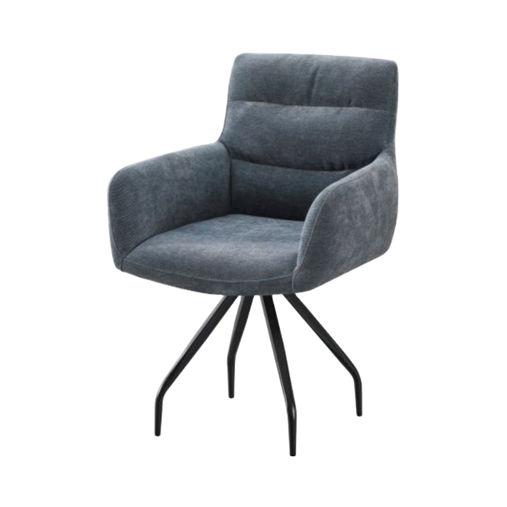 Modern Fabric Dining Chairs with Sponge Cushion Armrest Simple Design Upholstered Armchair for Home Furniture Restaurant Use