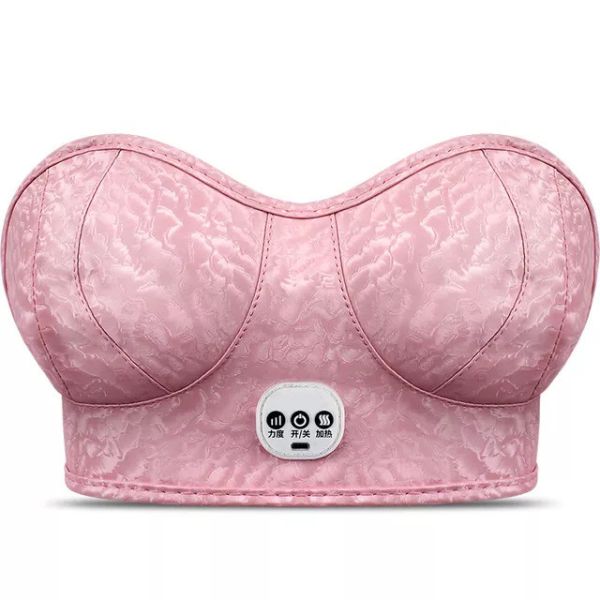 USB Electric Breast Massage Bra , ODM Electric Heated Bra PU leather material