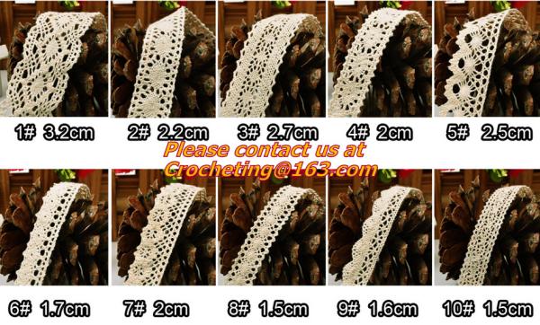 Stylish natural color cotton lace,flower bilateral trimming lace,crocheted lace scrapbooki