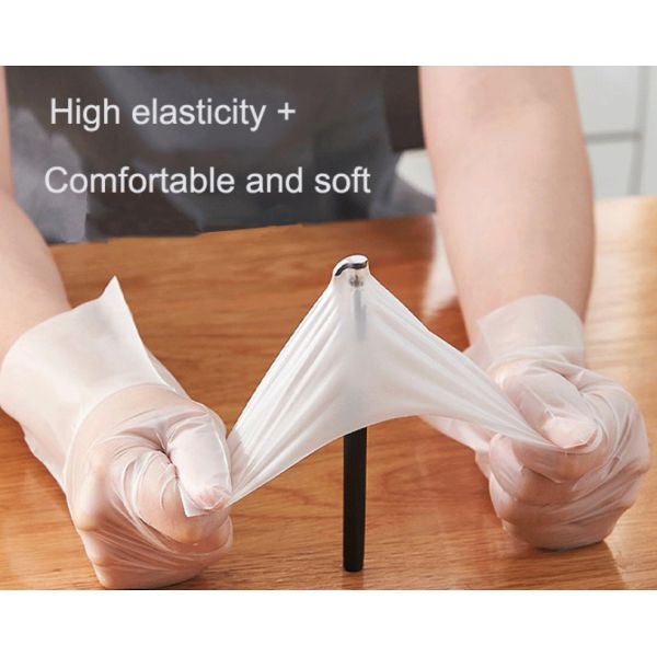 Food Grade Transparent Disposable TPE Gloves For Cafes Patisseries