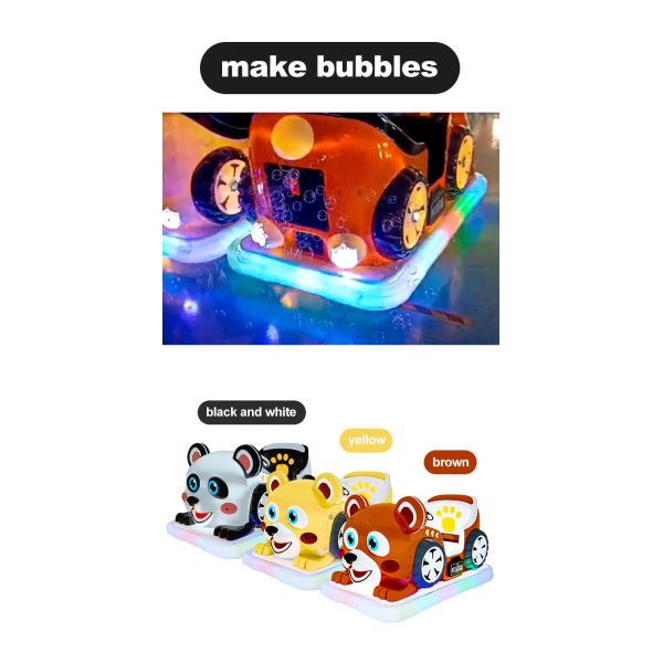 5km/h Animal Kids Bumper Car Amusement Park Electric Car With Blowing Bubble