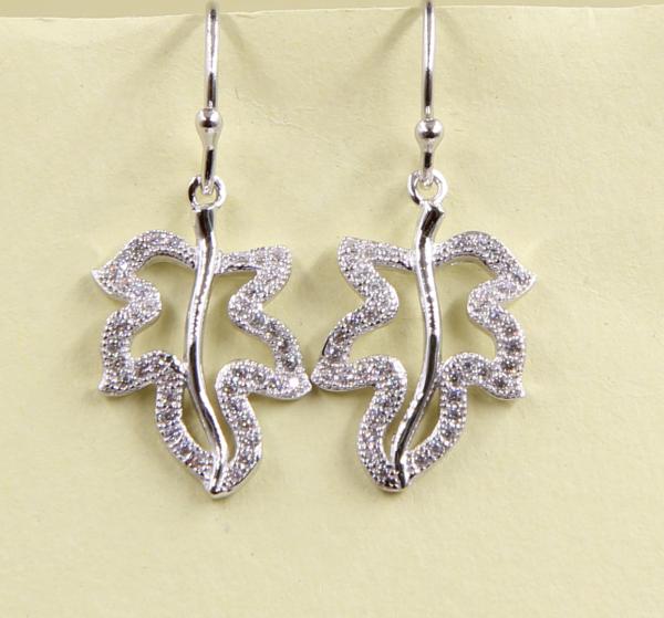 Dancing Flower Earring Elegant 2-5 Gram Sterling Silver Stud Earrings With CZ Stones Girl Sterling Silver Earrings  Drop